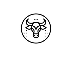 Cow logo vector. Animal farm. Cow icon vector illustration.