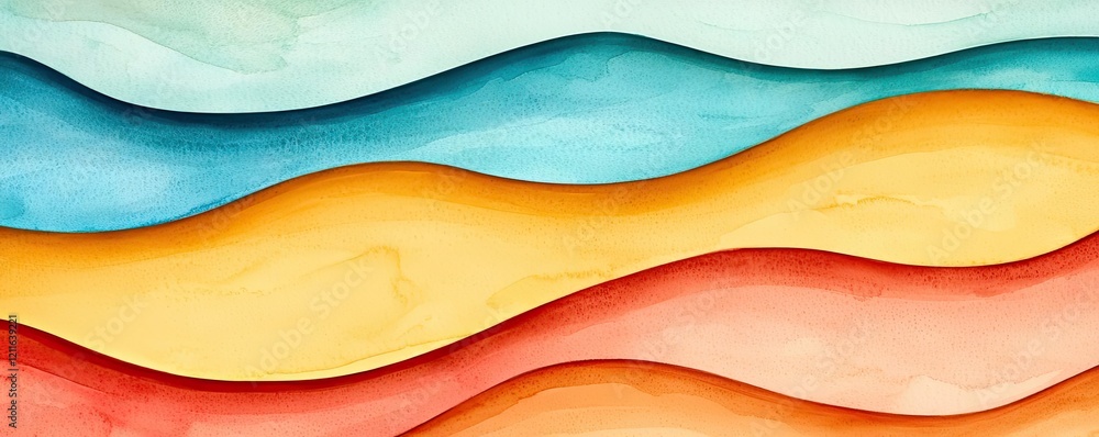 Poster sponge watercolor concept. colorful abstract waves create a dynamic and vibrant background for creat