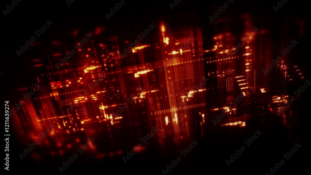 Fototapete Futuristic data matrix simulation featuring metaverse-inspired elements, an information network, and hi-tech digital data telemetry with encrypted numbers. A dynamic background for computer display