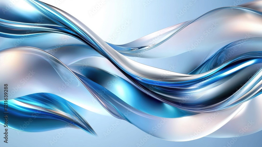 Poster striking abstract backdrop with flowing waves in soft colors