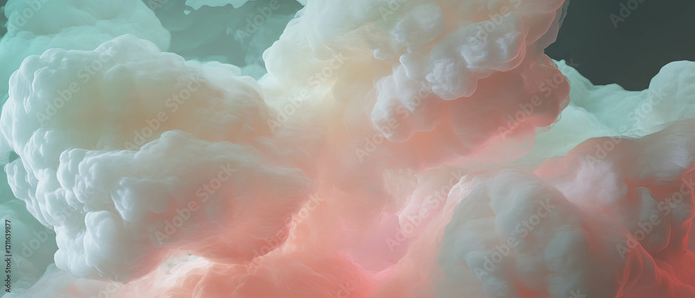 Poster Dreamy abstract background with stylized clouds and ethereal textures for design projects