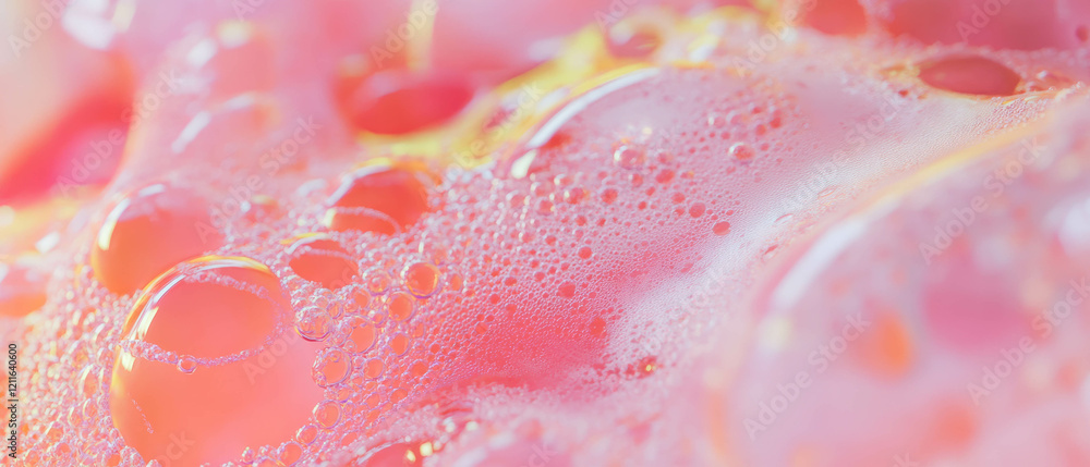 Poster vibrant waves of bubbling soda create energetic movement and atmosphere