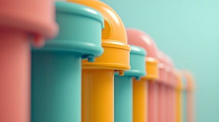 Color Coded Pipes in a Modern Factory Workflow