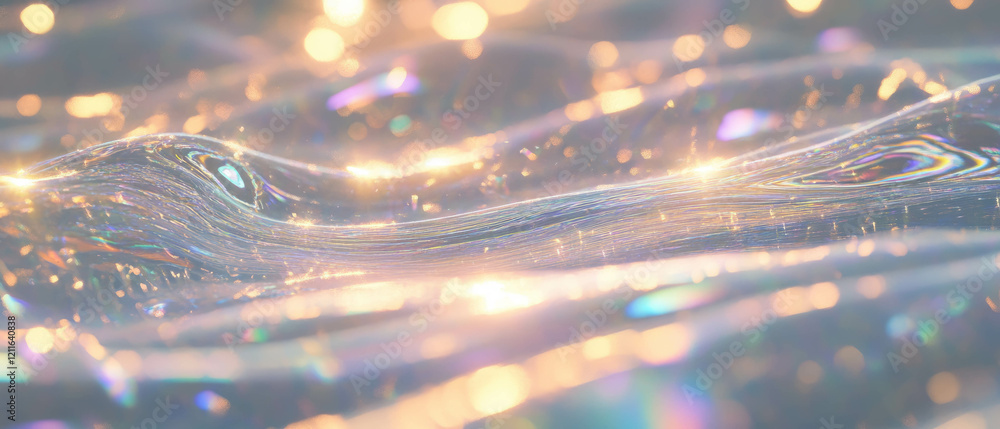 Poster intricate patterns of light and reflections in waves of liquid crystals create stunning abstract art