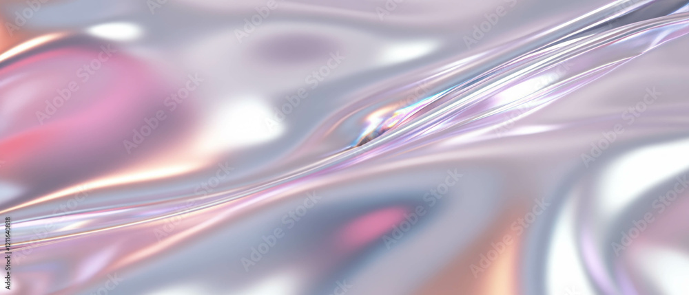 Poster Fluid waves of metallic liquid create a dynamic and futuristic abstract background