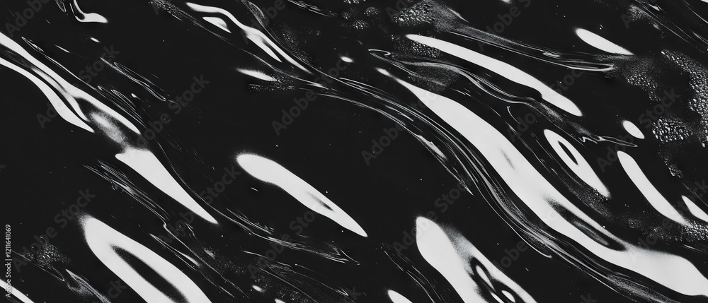 Poster mysterious swirls of thick black oil create an abstract atmosphere with dynamic waves