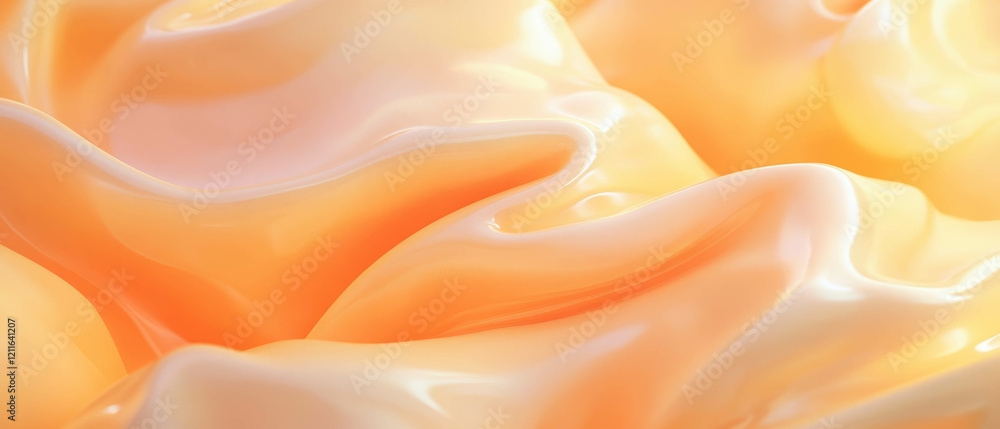Poster Viscous honey waves create a smooth, sweet texture in an abstract background