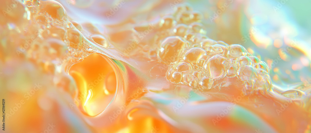 Poster viscous honey waves flow and drip, creating a sweet, abstract texture