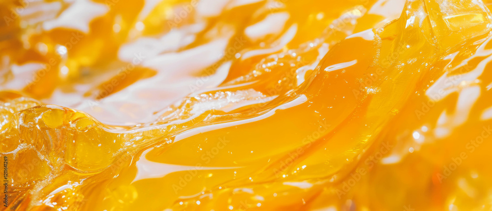 Poster Waves of viscous honey creating a smooth, sweet texture in an abstract setting