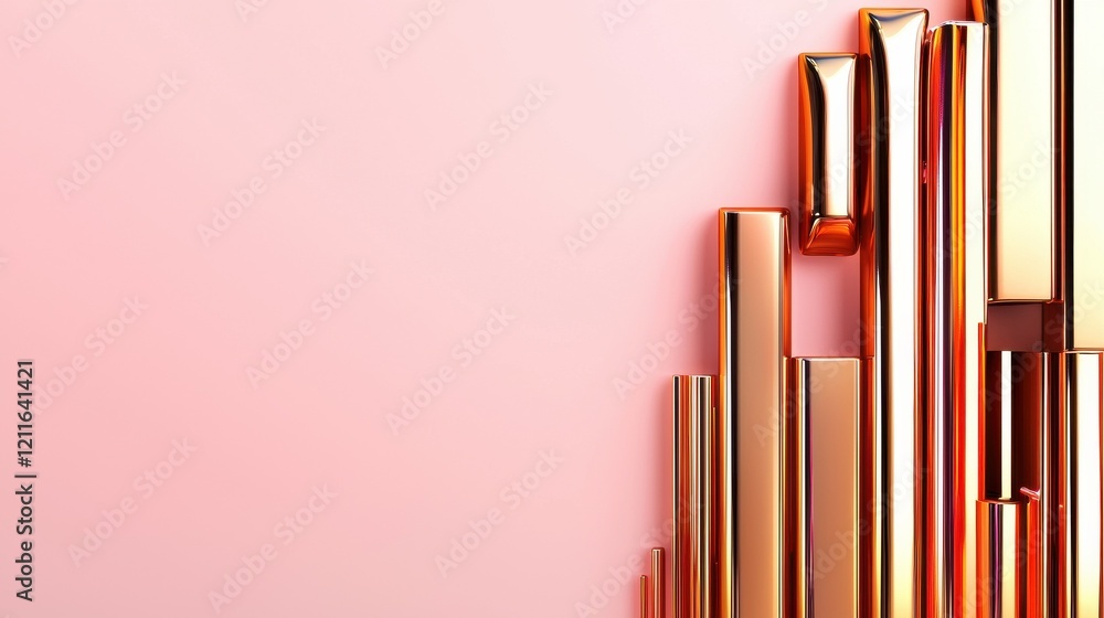 Poster elegant graphic display background with shiny metallic elements