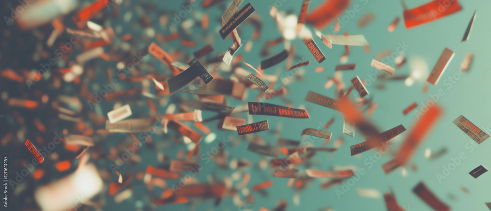 Poster Abstract 3D word clouds illustrating data visualization and text analysis concepts