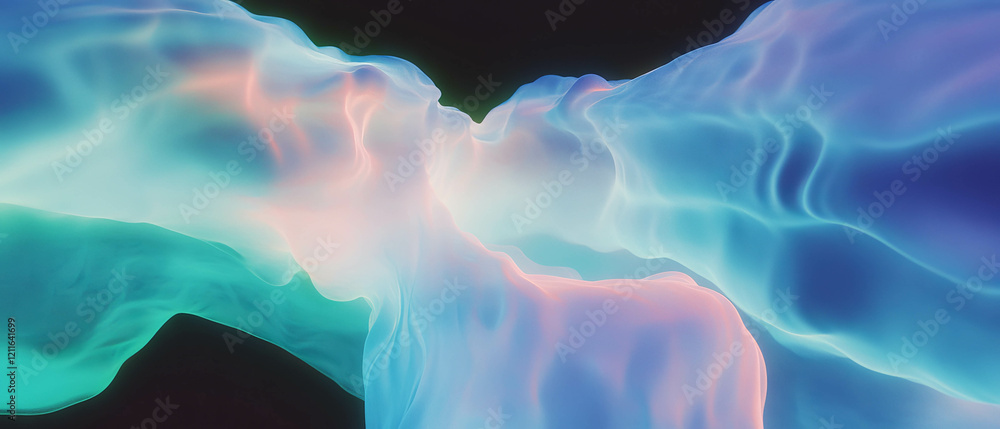 Poster ethereal gradient background blending indigo and light blue creates a mystical atmosphere