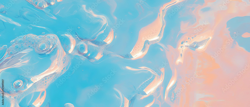 Poster Exploring the blend of cobalt and powder blue in a serene abstract background