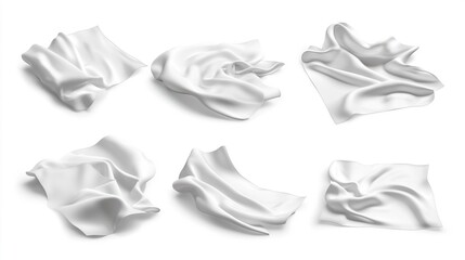 Textured White Fabric with Flowing Drapes for Various Uses