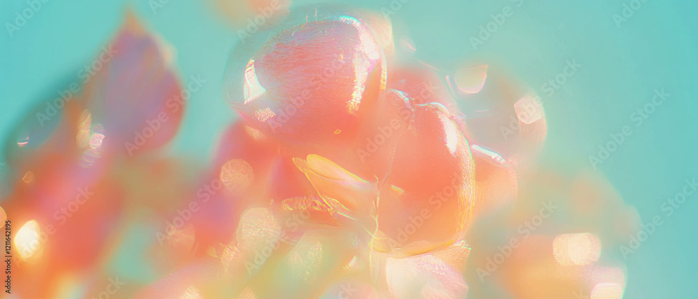 Aufkleber Dreamy blue gradient background with soft bokeh effects creating an ethereal atmosphere