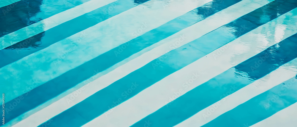 Poster Dynamic blue gradient with diagonal stripes creating a modern geometric design