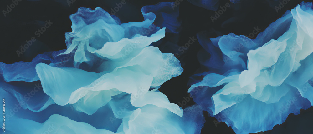 Poster Gradient of layered blue shades creates a textured abstract background for digital design