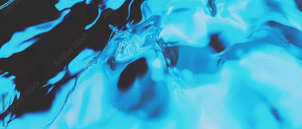 Aufkleber Fluid waves of blue create a mesmerizing abstract backdrop for various designs