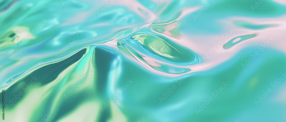 Aufkleber fluid motion of calming blue gradient with waves creating an organic feel