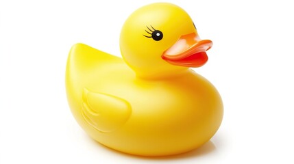 Bright Yellow Rubber Duck Bath Toy for Fun and Playful Imagery