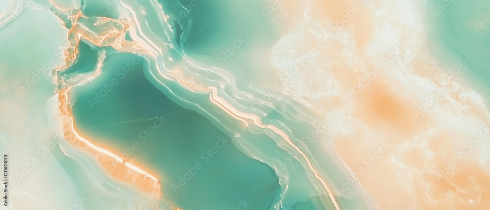 Poster exploration of abstract onyx art with vibrant colors and serene central space for creativity