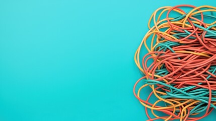 Fake news and Misinformation Media Concept, Abstract Concept of Misinformation Represented by Tangled Media Cables on a Vibrant Background