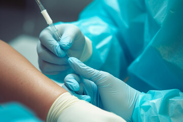 Image of injectable medicine in syringe, promoting fast and effective relief for the patient