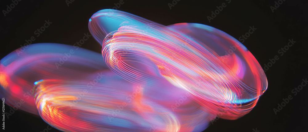 Poster Colorful abstract representations of virtual interfaces and interactive elements in digital design