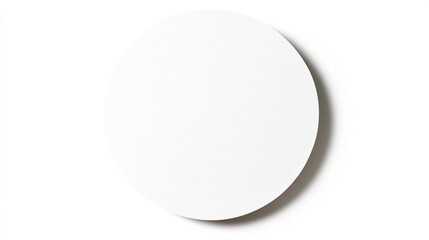 Round White Paper Sticker on Isolated Background