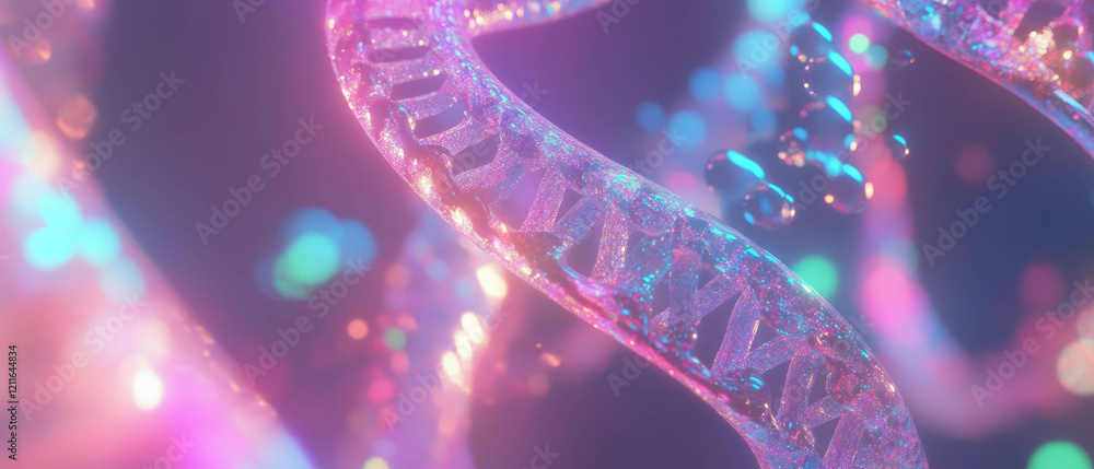 Poster visual exploration of genetic data with vibrant representations of dna strands