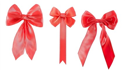 Fototapeta premium Red Bows for Christmas Celebrations and Cards