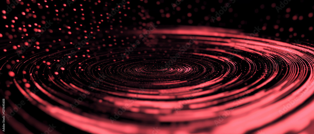 Aufkleber Dynamic circular data waves and digital pulses create a technological background experience