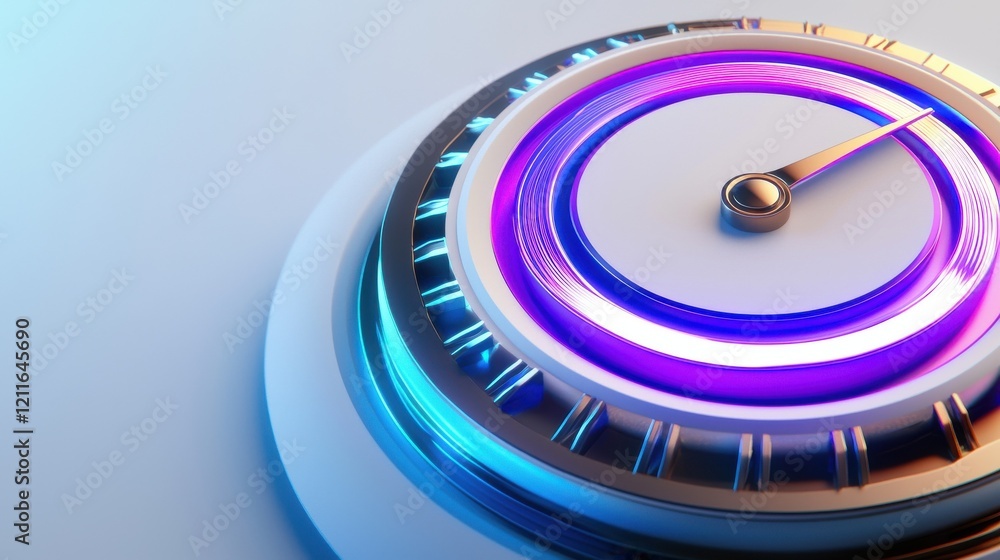 Poster Elegant Circular Gauge with Colorful Light and Modern Design Elements