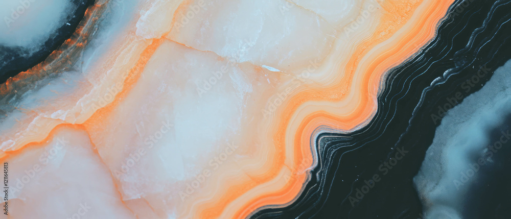 Poster close-up view of intricate onyx texture featuring vibrant colors and smooth patterns