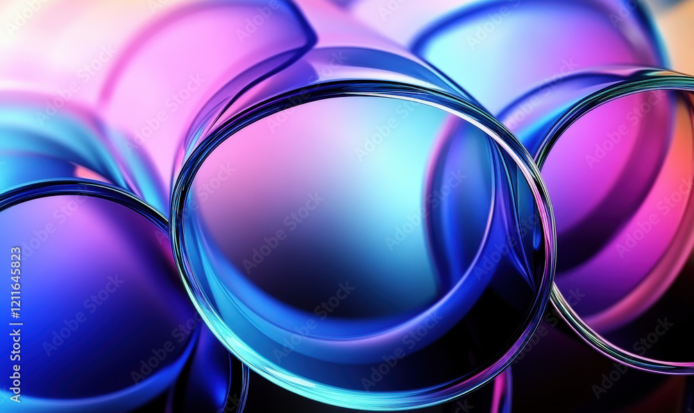 Poster rotating colorful abstract circular waves