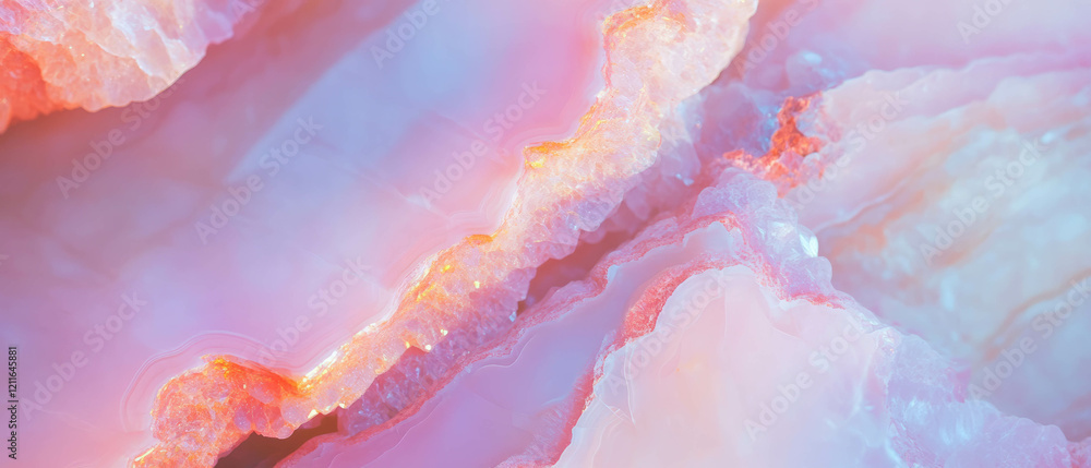 Aufkleber close-up view of intricate pink onyx texture revealing vibrant colors and unique patterns