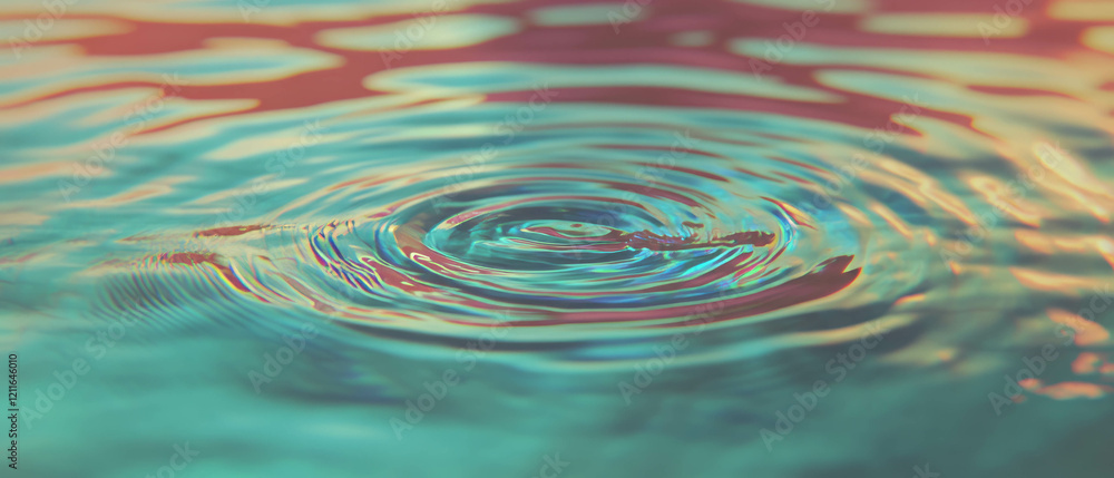 Poster ripples spreading outward across calm water create a soothing abstract pattern