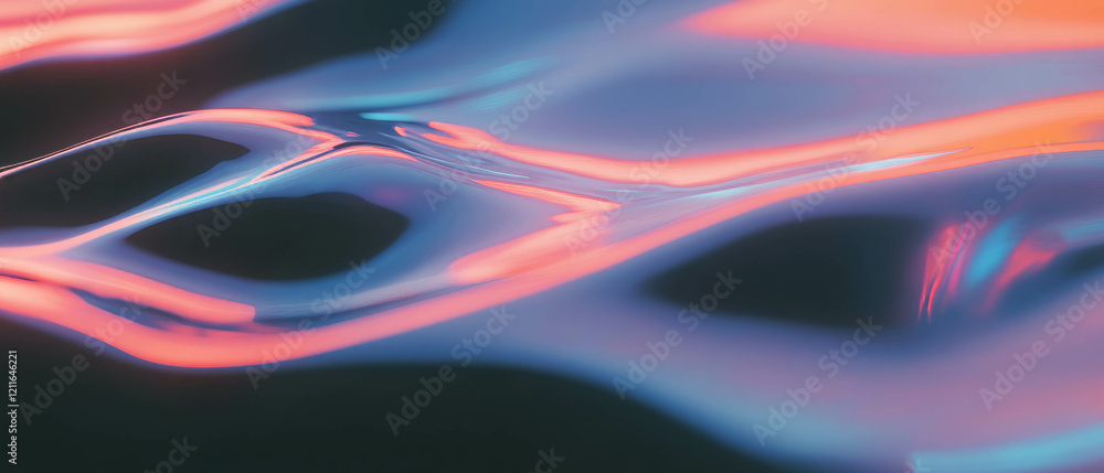 Poster Dark digital waves with bright highlights creating an abstract and contrasting visual effect