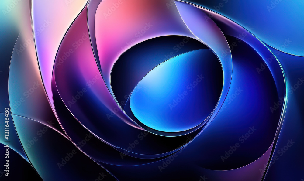 Poster rotating colorful abstract circular waves