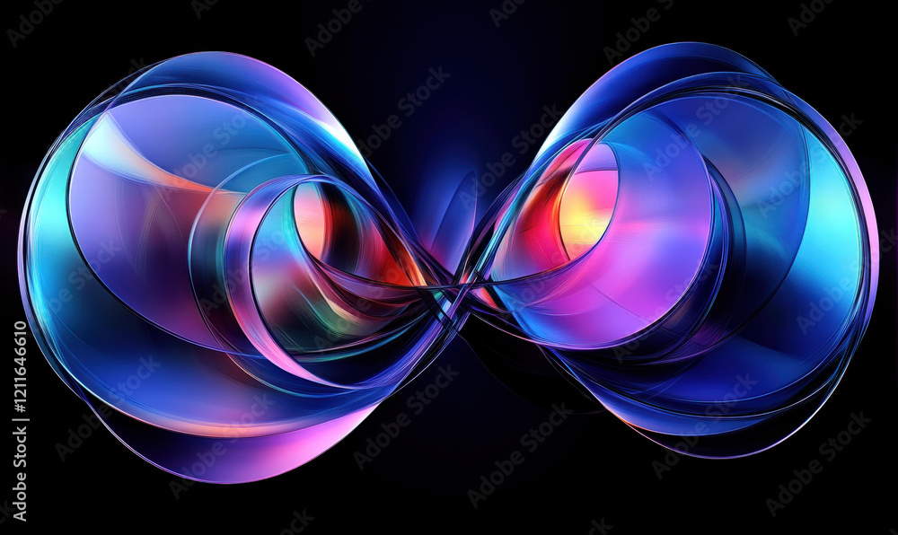 Poster rotating colorful abstract circular waves