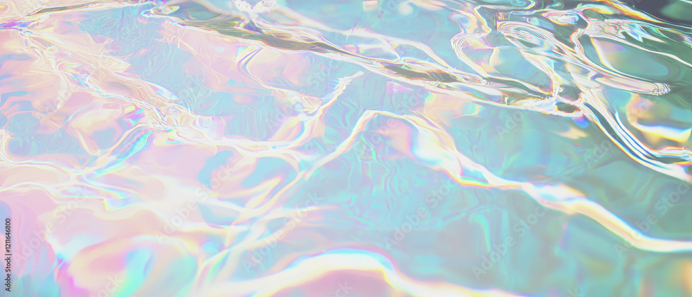 Poster Digital water rippling with data points and flowing information in an abstract ocean