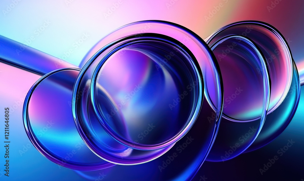 Poster rotating colorful abstract circular waves