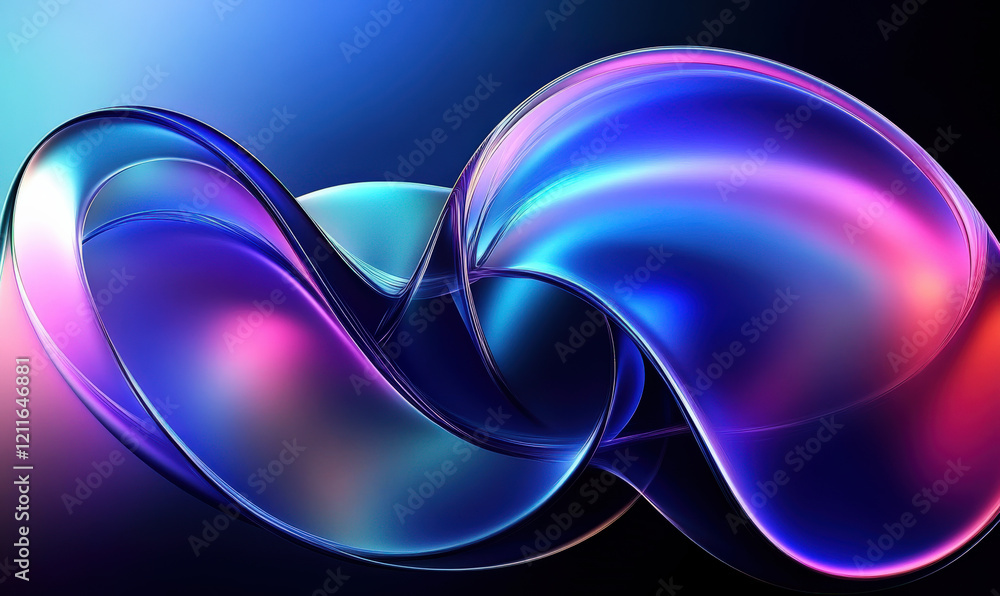 Poster rotating colorful abstract circular waves