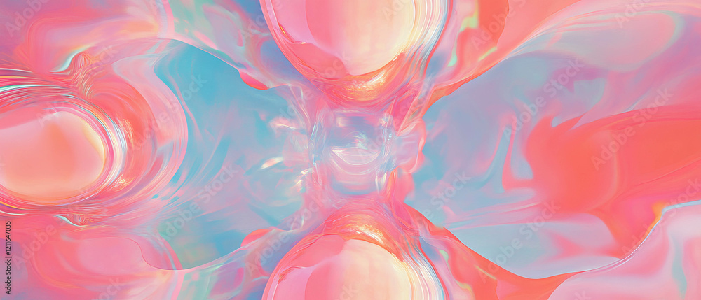 Aufkleber exploring digital waves and abstract portrait visualization in modern art and technology