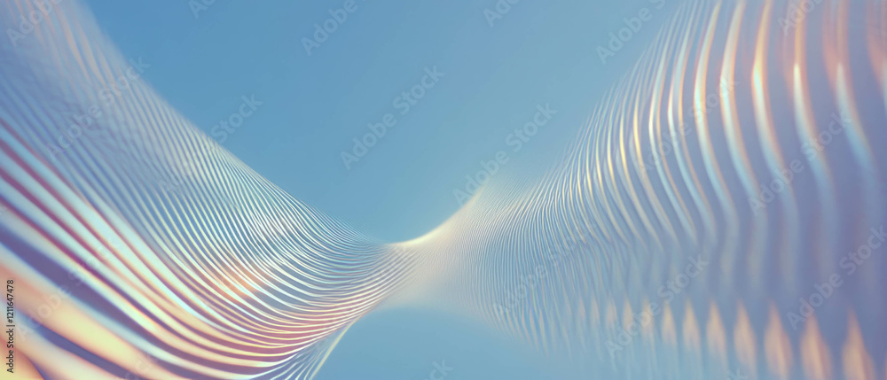 Aufkleber Distorted digital waves create a serene central space in an abstract design