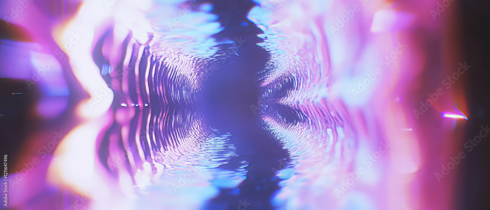 Poster Dynamic digital waves create a vibrant sound wave visualization experience in abstract form