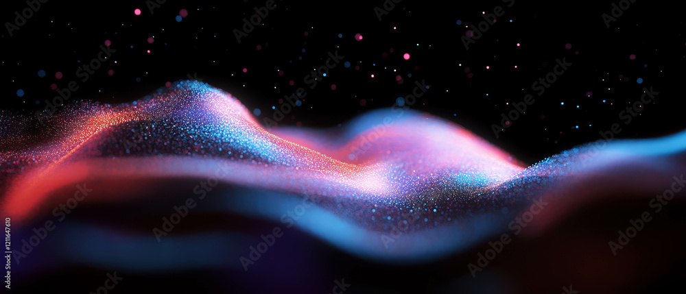 Aufkleber Glowing dust particles create an ethereal atmosphere in an abstract setting