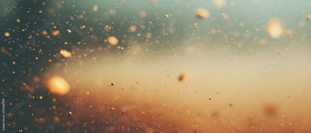 Aufkleber Dust settling on objects creates an abstract and textured background in soft light
