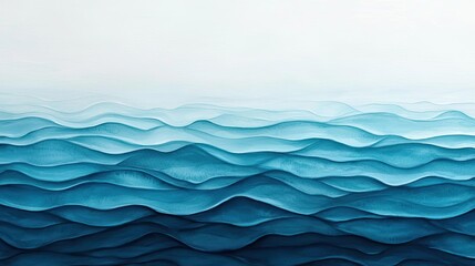 Obraz premium Soft blue watercolor idea. Serene waves in deep blue hues create a calming oceanic atmosphere.