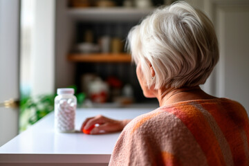 Older woman with pill box, following her routine for health and quality of life